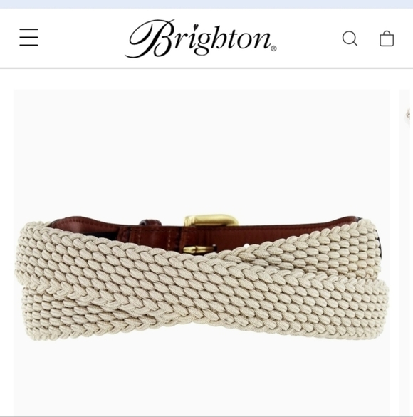 Brighton Elastic Cord w/ Croco Belt croco-embossed leather In Beige Size 34 main image 8